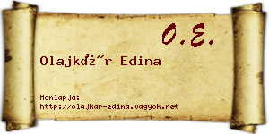 Olajkár Edina névjegykártya